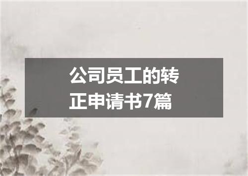 公司员工的转正申请书7篇
