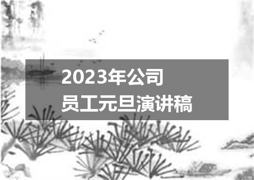 2023年公司员工元旦演讲稿