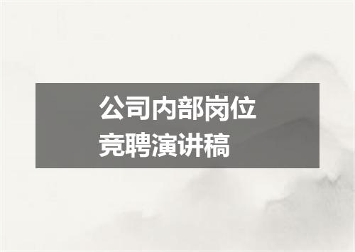 公司内部岗位竞聘演讲稿