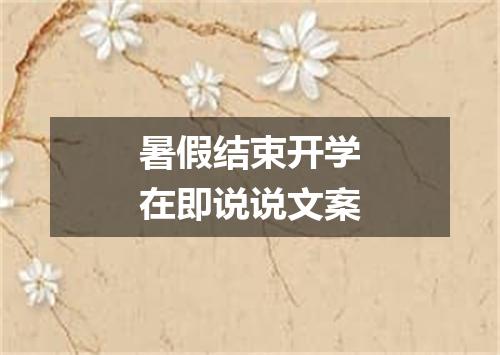 暑假结束开学在即说说文案