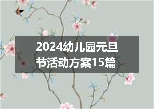 2024幼儿园元旦节活动方案15篇
