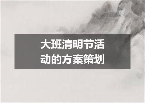 大班清明节活动的方案策划