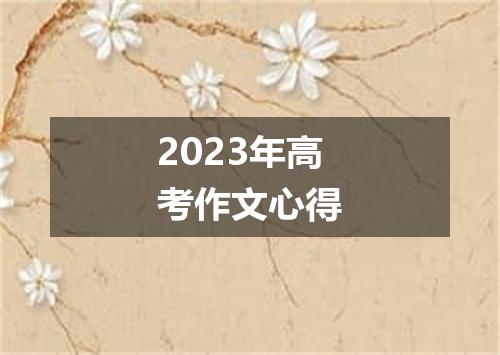 2023年高考作文心得