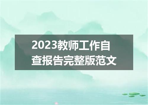 2023教师工作自查报告完整版范文