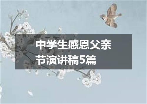 中学生感恩父亲节演讲稿5篇