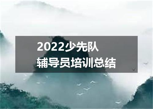 2022少先队辅导员培训总结