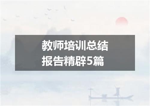 教师培训总结报告精辟5篇