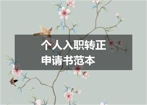 个人入职转正申请书范本