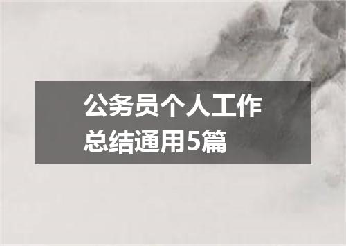 公务员个人工作总结通用5篇