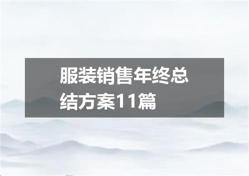 服装销售年终总结方案11篇