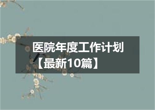 医院年度工作计划【最新10篇】