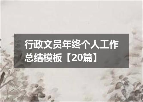 行政文员年终个人工作总结模板【20篇】