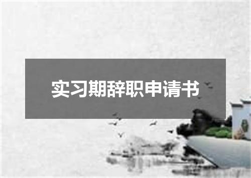 实习期辞职申请书