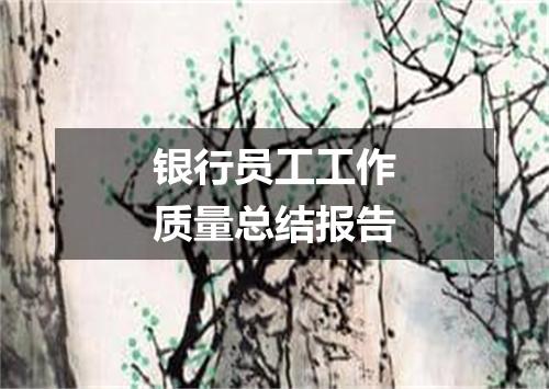 银行员工工作质量总结报告