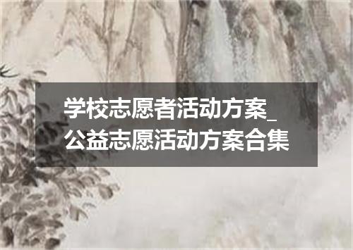 学校志愿者活动方案_公益志愿活动方案合集