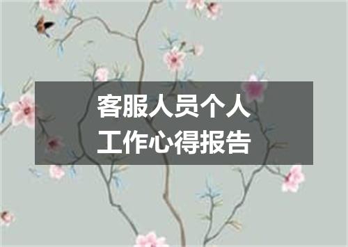 客服人员个人工作心得报告