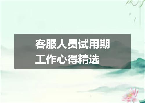客服人员试用期工作心得精选
