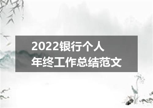 2022银行个人年终工作总结范文