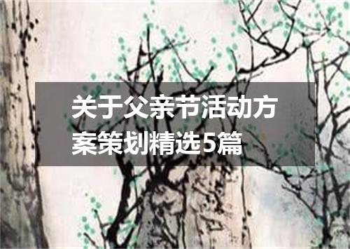 关于父亲节活动方案策划精选5篇