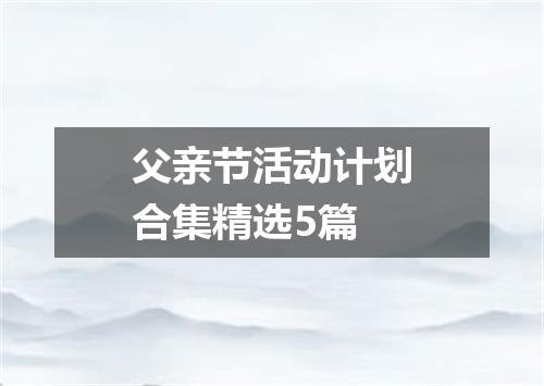父亲节活动计划合集精选5篇