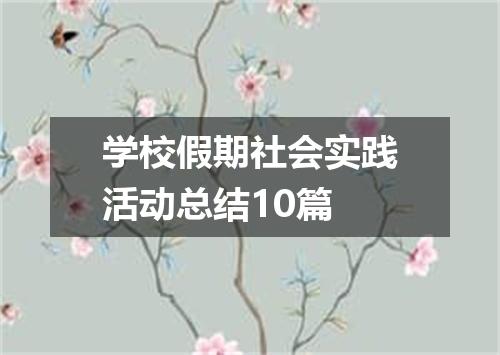 学校假期社会实践活动总结10篇