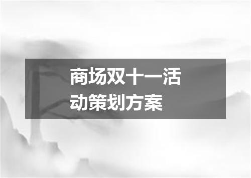 商场双十一活动策划方案