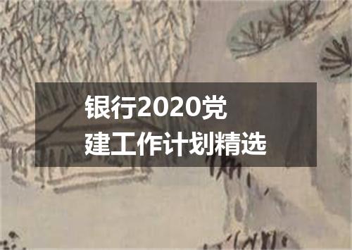 银行2020党建工作计划精选