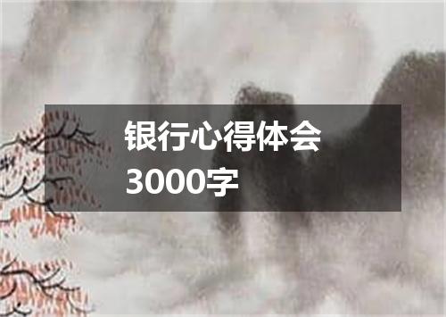 银行心得体会3000字