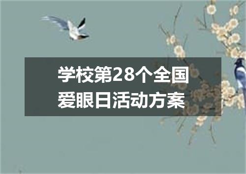 学校第28个全国爱眼日活动方案