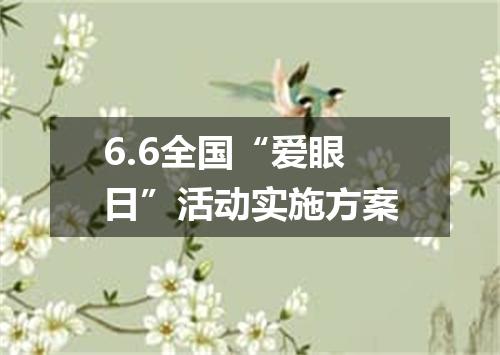 6.6全国“爱眼日”活动实施方案