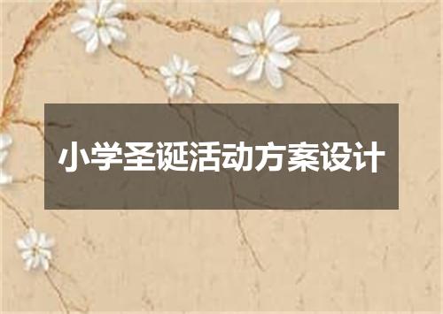 小学圣诞活动方案设计