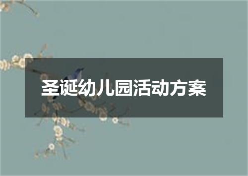 圣诞幼儿园活动方案