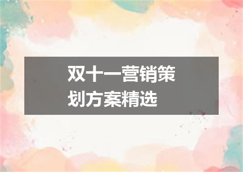 双十一营销策划方案精选