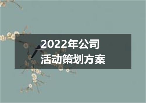 2022年公司活动策划方案