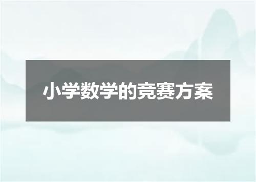 小学数学的竞赛方案
