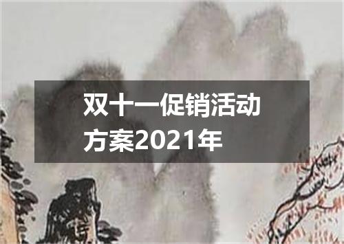 双十一促销活动方案2021年