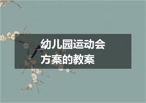 幼儿园运动会方案的教案