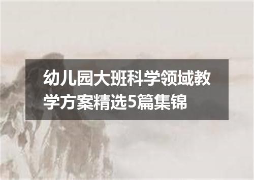 幼儿园大班科学领域教学方案精选5篇集锦