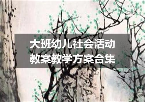 大班幼儿社会活动教案教学方案合集