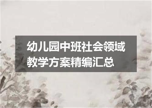 幼儿园中班社会领域教学方案精编汇总