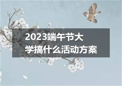 2023端午节大学搞什么活动方案