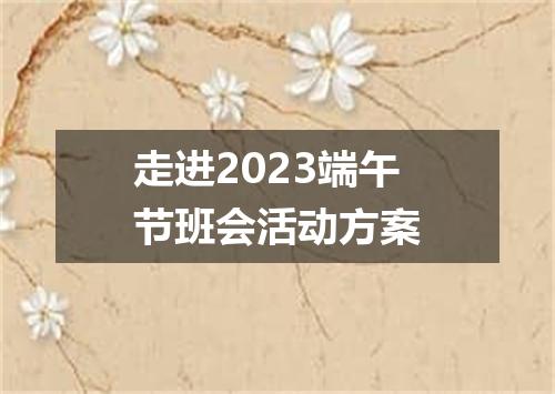 走进2023端午节班会活动方案
