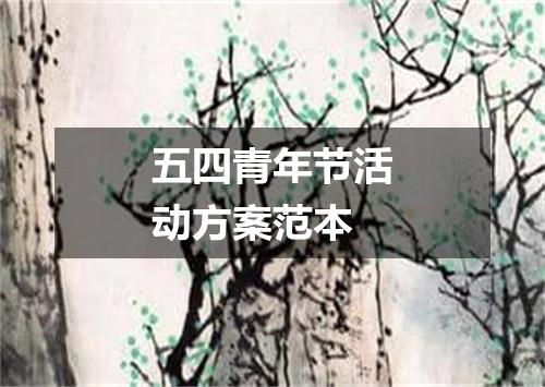 五四青年节活动方案范本