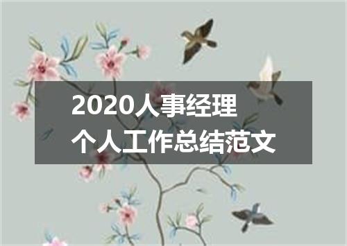 2020人事经理个人工作总结范文