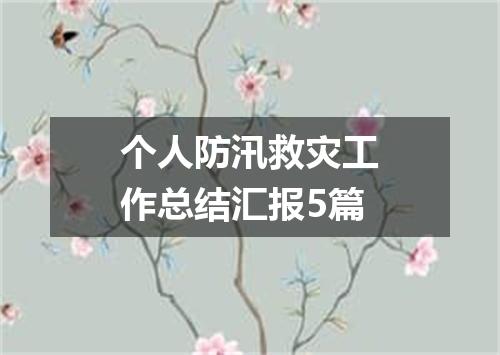个人防汛救灾工作总结汇报5篇