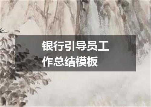 银行引导员工作总结模板