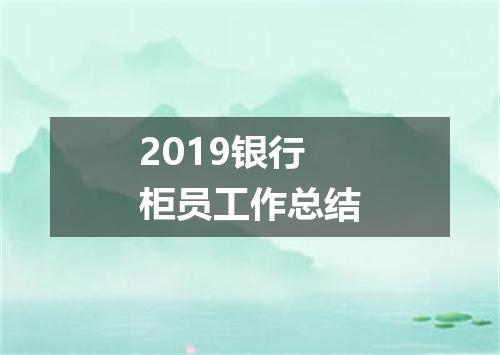 2019银行柜员工作总结