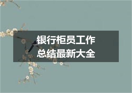 银行柜员工作总结最新大全