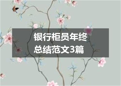 银行柜员年终总结范文3篇