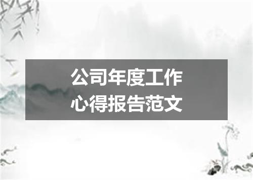 公司年度工作心得报告范文